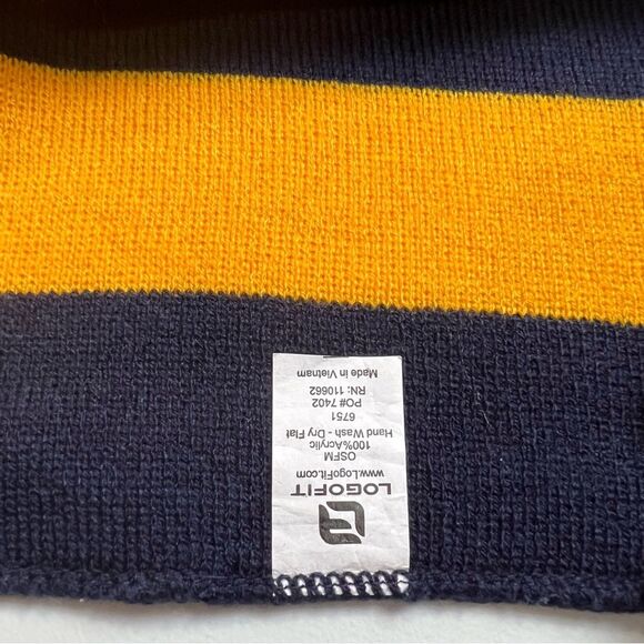 NWT Navy Striped Glove And Scarf Set Logofit Medium Gloves - Picture 8 of 9